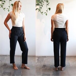 Mara Hoffman Jade Pants Washed Black Cropped Straight Leg Denim Size 4 EUC